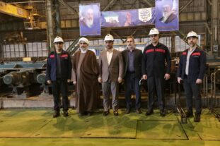 بازدید حجت الاسلام و المسلمین مصطفی انصاری فرد، مدیرکل بازرسی استان از شرکت فولاد اکسین خوزستان